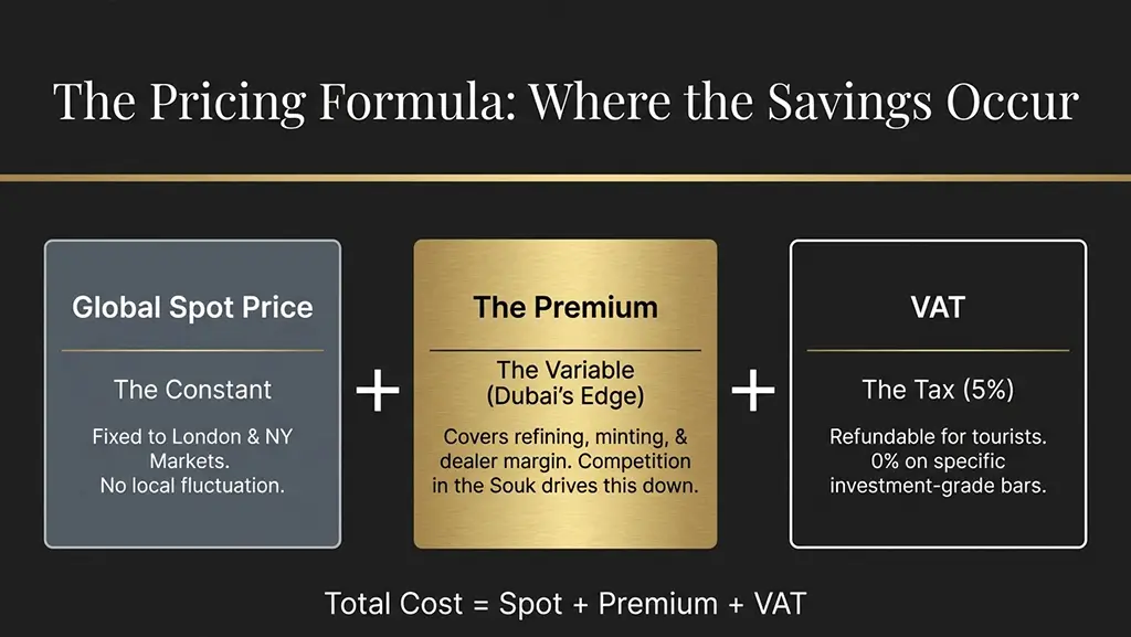 Gold price in Dubai
