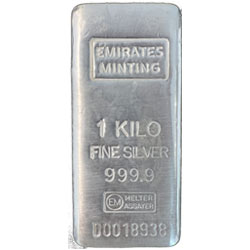 emirates minting 1 kg silver bar bullion
