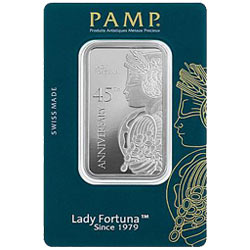 pamp 45Anniversary lady-fortuna-silver-bar