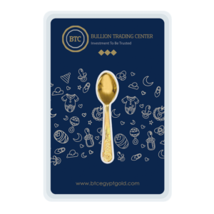 24k " Baby Gifts- Spoon" Yellow Gold Ingot - 5g