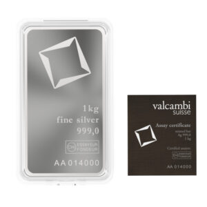 1 kilo gram valcambi minted bar silver bar