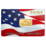 pamp 5g Pure Gold Bar - America the Free; Liberty Bell