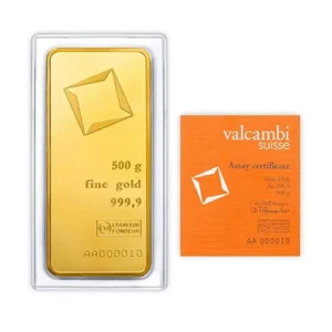 Valcambi Suisse 500 Grams Gold Bar