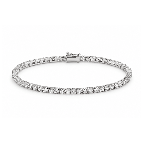 Buy 18K White Gold Lab Grown Diamond Tennis Bracelet Online in Dubai