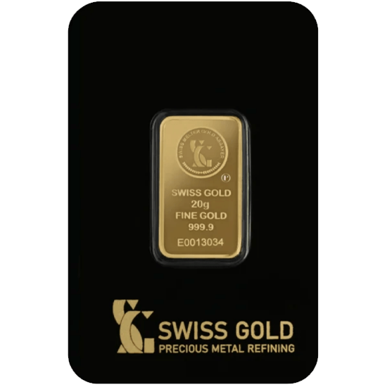 Swiss Gold Bar 20 Gram 999.9