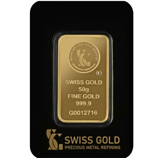 Swiss Gold Bar 50 Gram 999.9