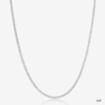 14K White Gold Classic Lab Grown Diamond Tennis Necklace 16″ (3 Carat)
