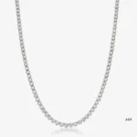 14K White Gold Luxe Lab Grown Diamond Tennis Necklace 16" (3 Carat)