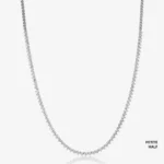 14K White Gold Martini Lab Grown Diamond Tennis Necklace 18" (2 Carat)