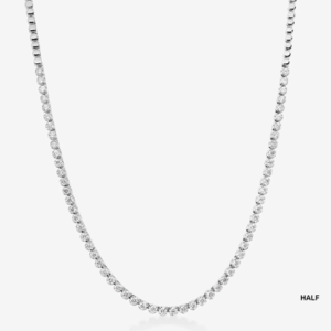 14K White Gold Mini Diamond Tennis Necklace 16