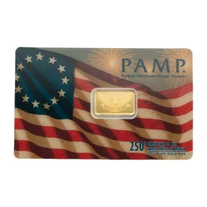 PAMP 2.5 Gram 250th Anniversary of the United States Gold bar