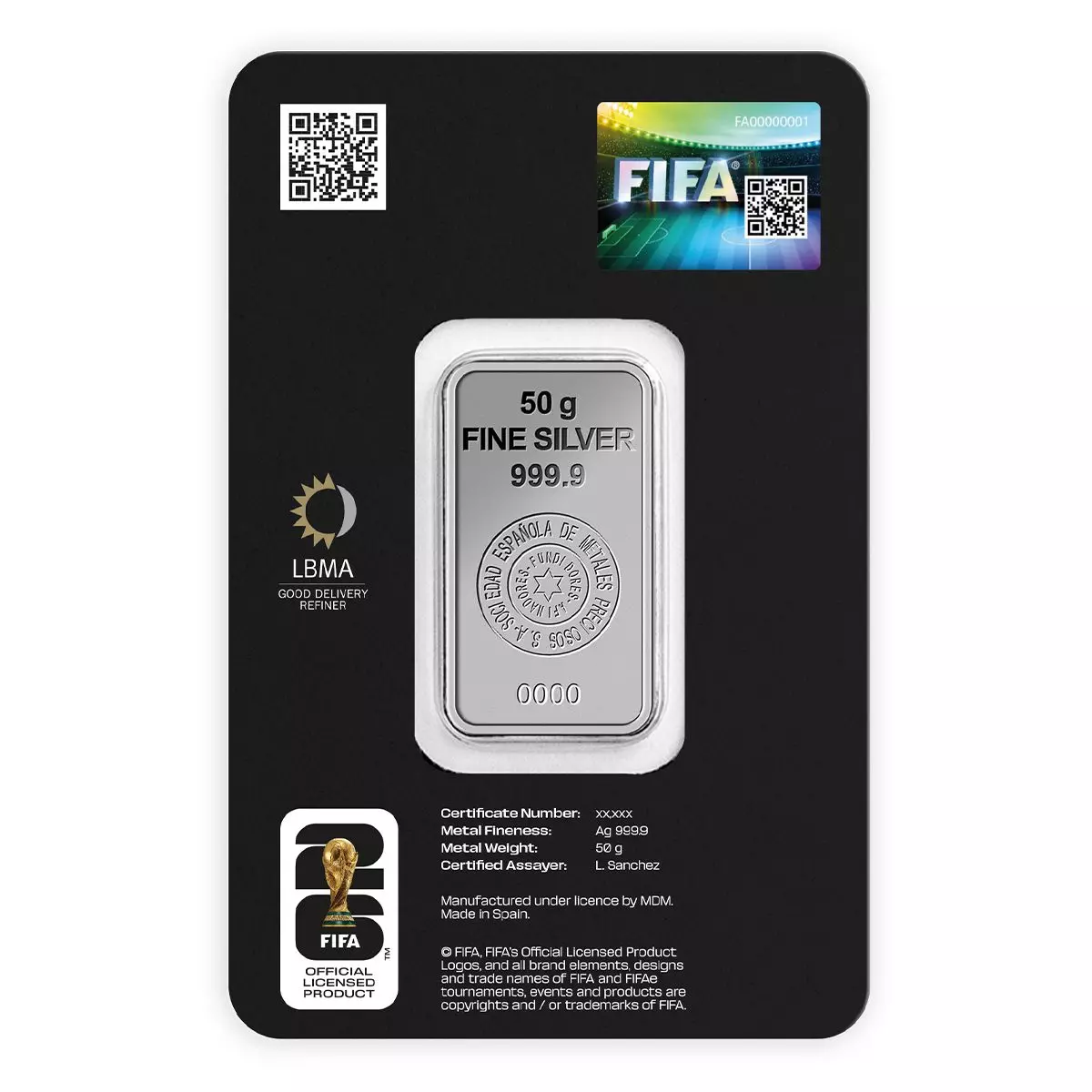 Fifa World Cup 2026 50 Grams Silver Bar
