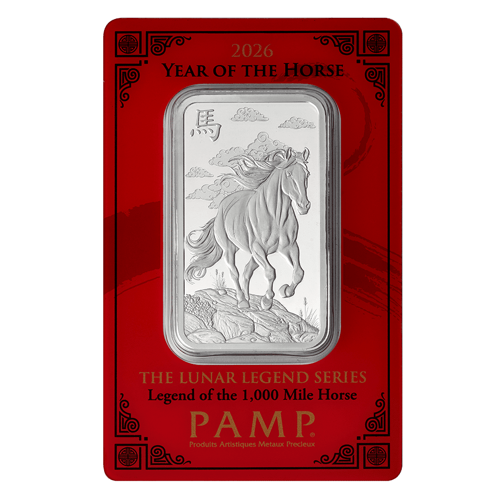 PAMP Lunar Legends 2026 Year of the Horse 1 OZ Silver Bar
