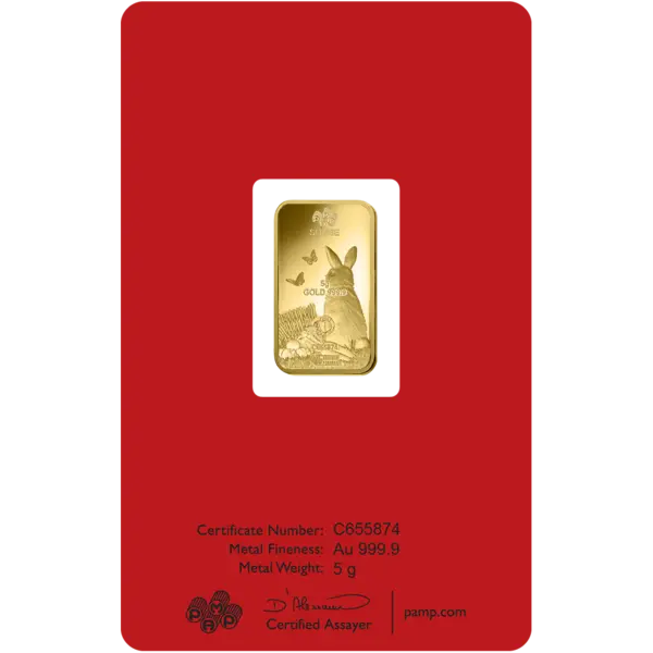 Lunar Rabbit Gold Minted Bar