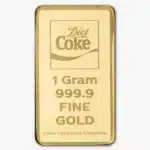 reverse of PAMP Diet Coke 1g .9999 fine gold bar