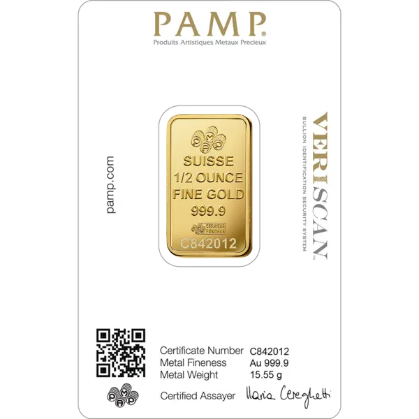 PAMP 1/2 oz Gold Bar
