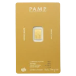 PAMP Lion of England 0.5g gold bar with CertiPAMP assay card