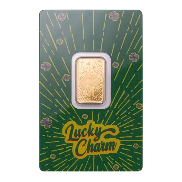 PAMP Lucky Pig 5g gold bar in 999.9 fine gold with CertiPAMP assay card
