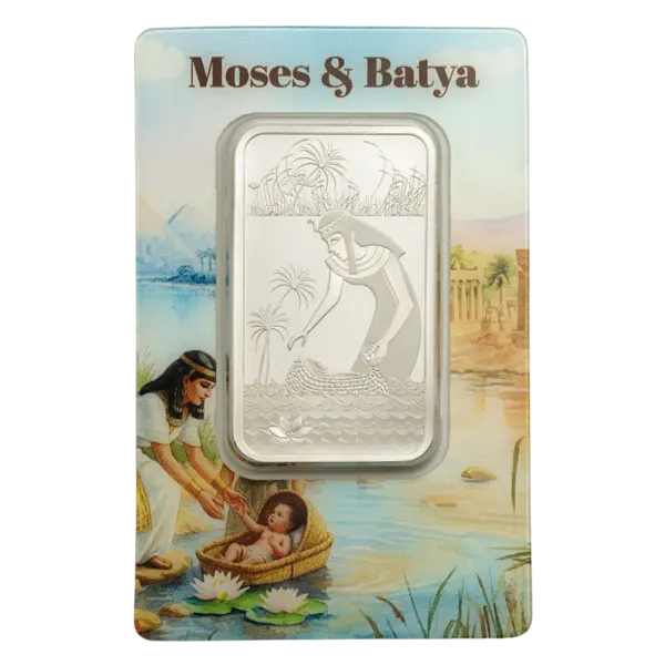 PAMP Moses & Batya 1 oz silver bar in .999 fine silver
