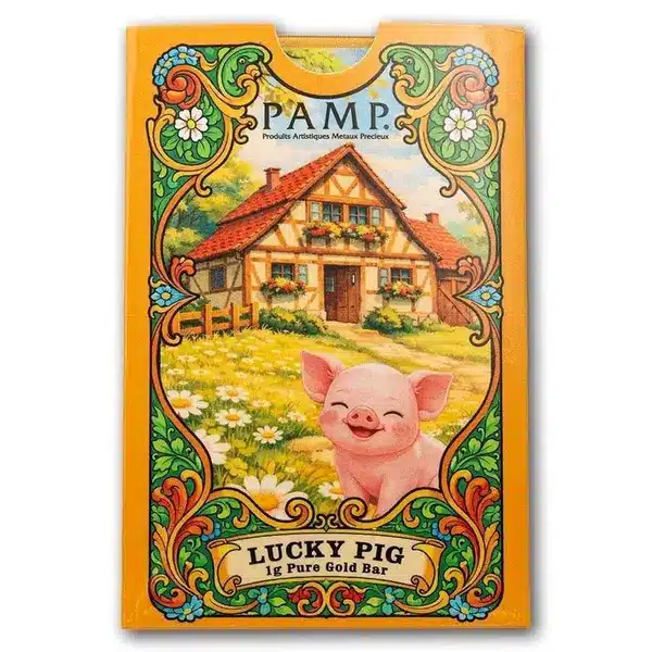 PAMP Lucky Pig 1g Gold Bar